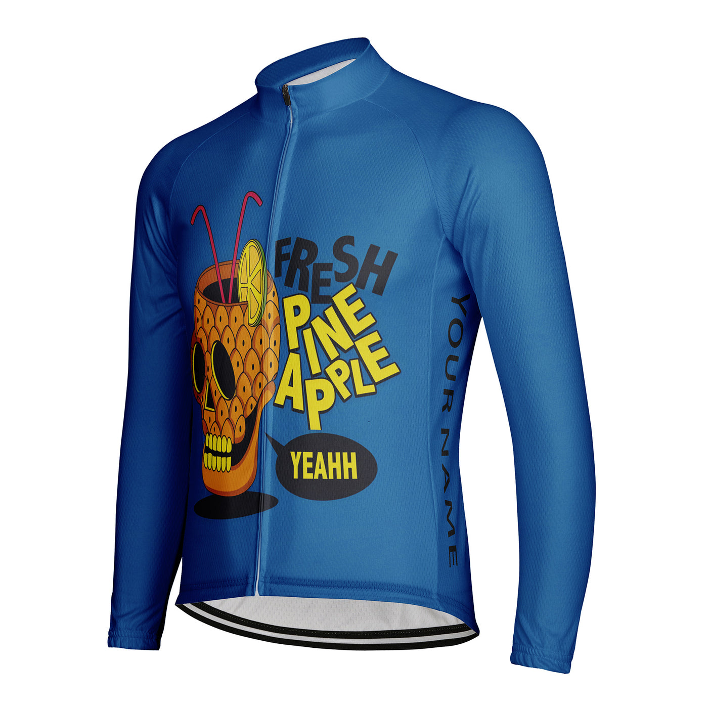 Customized Fresh Pine Apple Men's Cycling Jersey Long Sleeve