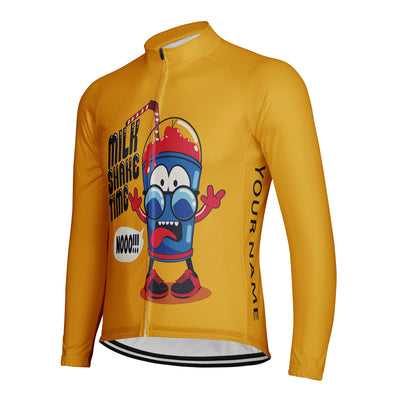 Customized Milk Shake Time Men's Cycling Jersey Long Sleeve
