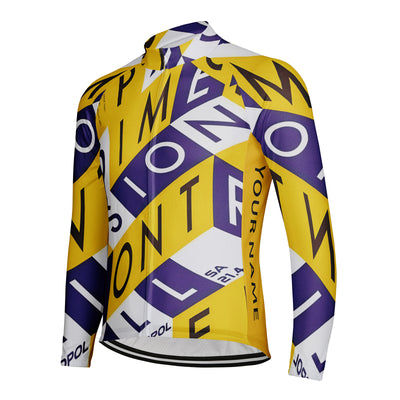 Customized Color Collision Geometric Rhythm Men's Cycling Jersey Long Sleeve
