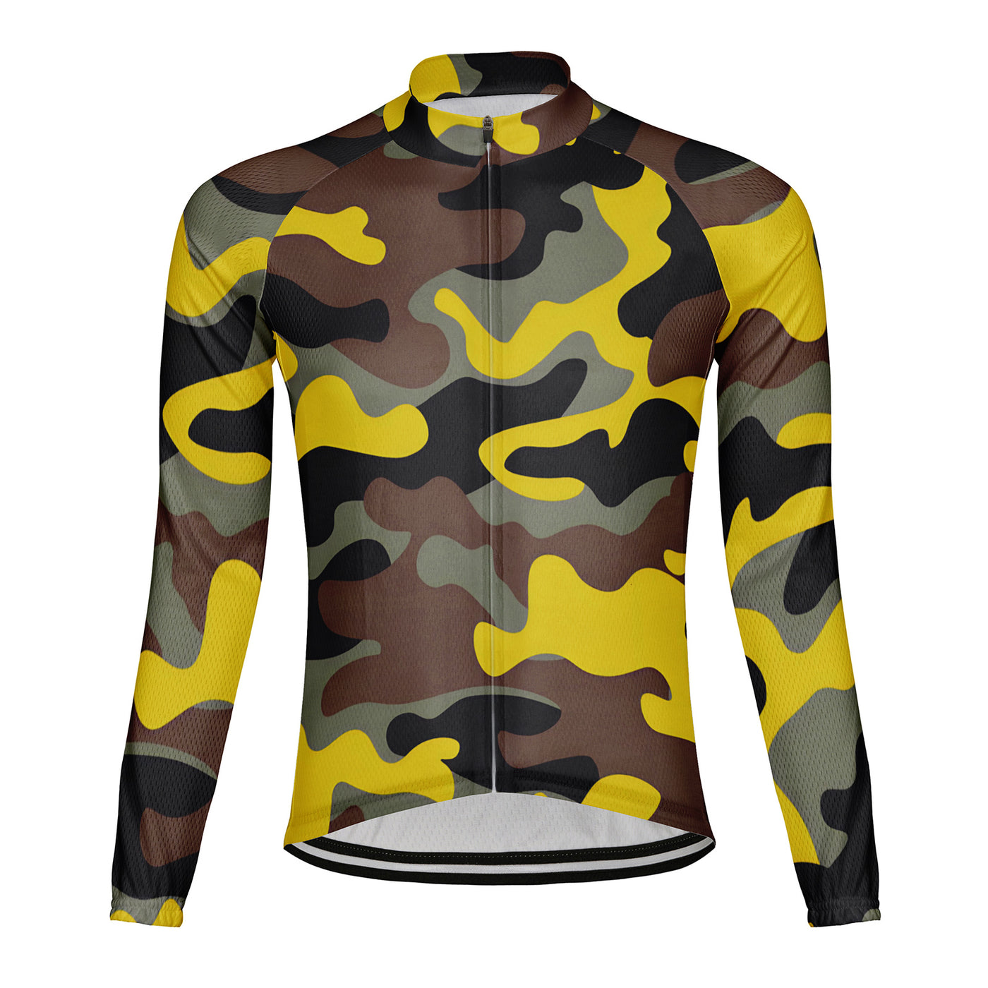 Customized Camouflage Color Men's Winter Thermal Fleece Cycling Jersey Long Sleeve