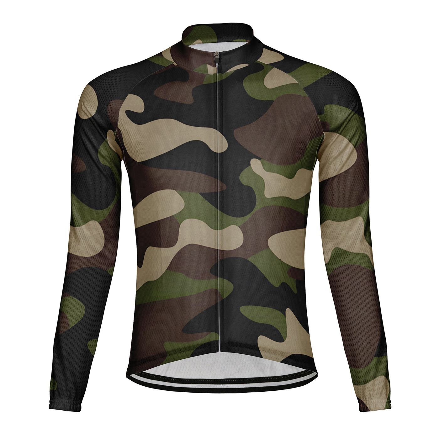 Customized Camouflage Color Men's Winter Thermal Fleece Cycling Jersey Long Sleeve