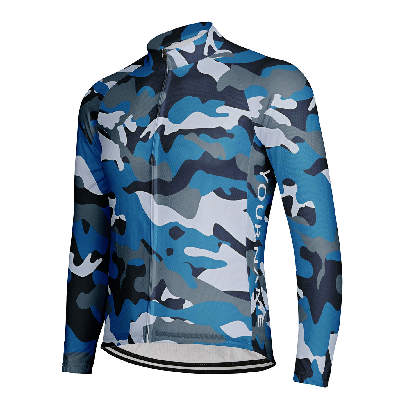 Customized Camouflage Color Men's Winter Thermal Fleece Cycling Jersey Long Sleeve