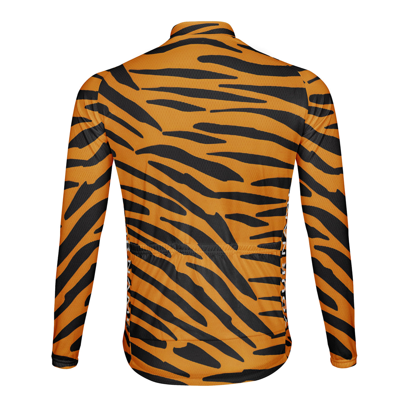Customized Leopard Print Men's Winter Thermal Fleece Cycling Jersey Long Sleeve