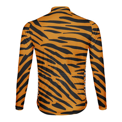 Customized Leopard Print Men's Cycling Jersey Long Sleeve
