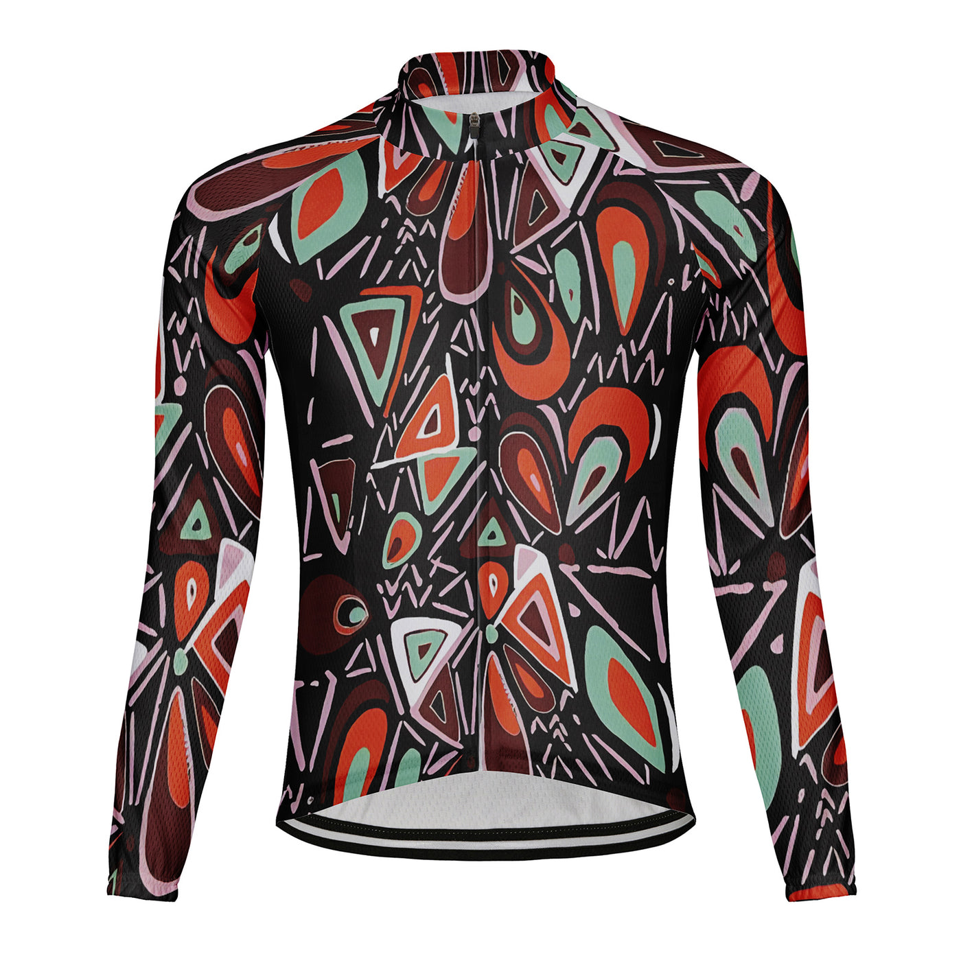 Customized Color Blocking Printing Pattern Men's Cycling Jersey Long Sleeve