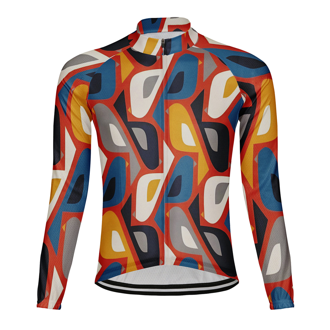 Customized Color Blocking Printing Pattern Men's Cycling Jersey Long Sleeve
