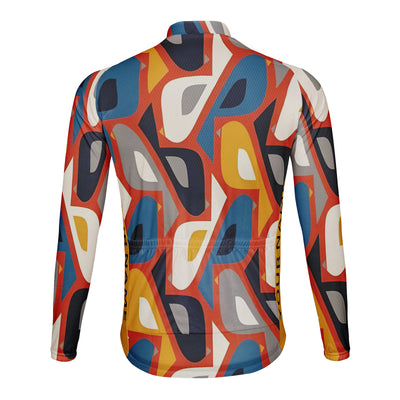 Customized Color Blocking Printing Pattern Men's Cycling Jersey Long Sleeve
