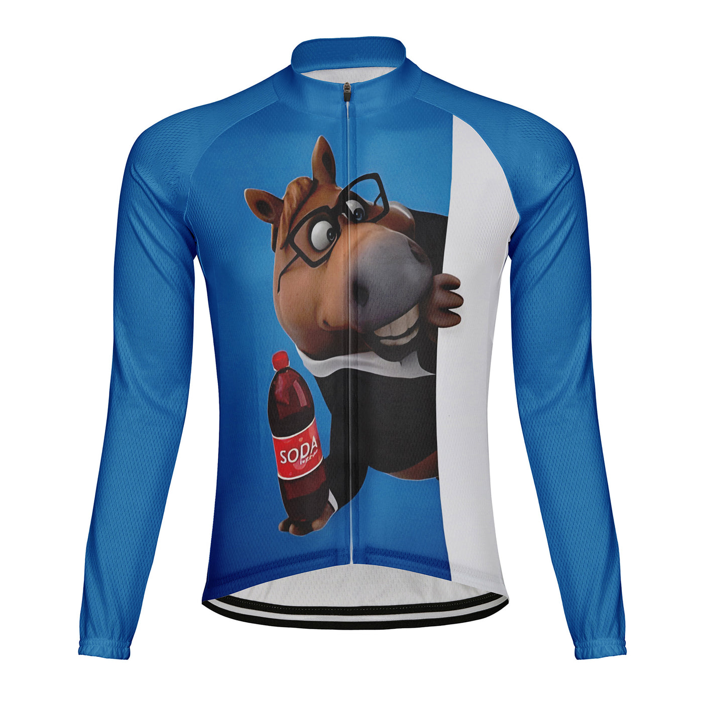 Customized Interesting Horse Men's Cycling Jersey Long Sleeve