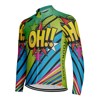Customized Oh Men's Winter Thermal Fleece Cycling Jersey Long Sleeve