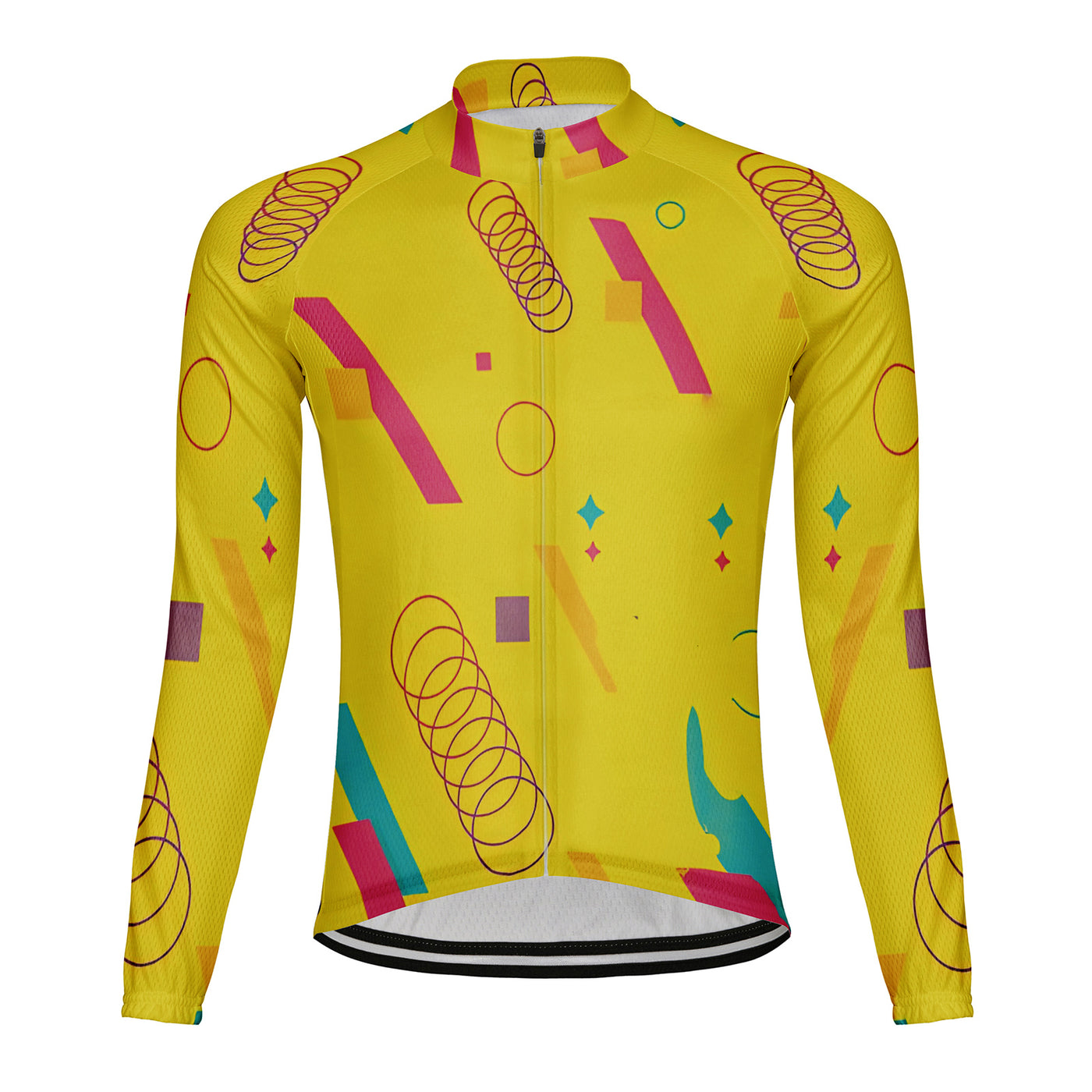 Customized Yellow Men's Cycling Jersey Long Sleeve