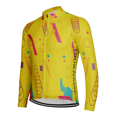 Customized Yellow Men's Cycling Jersey Long Sleeve