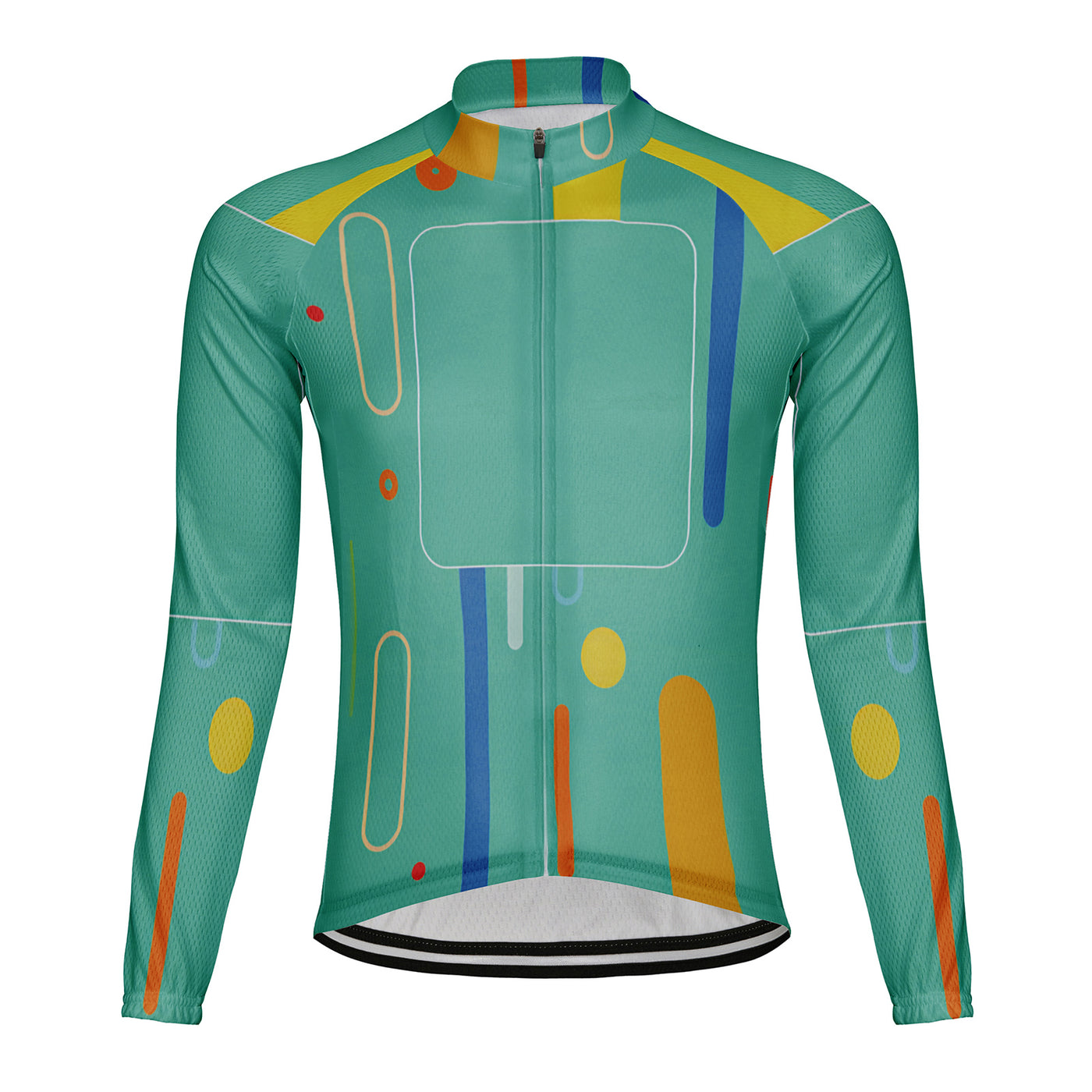 Customized Green Men's Winter Thermal Fleece Cycling Jersey Long Sleeve