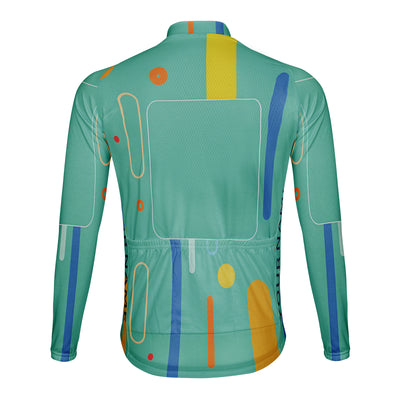 Customized Green Men's Cycling Jersey Long Sleeve