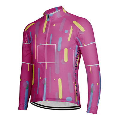 Customized Red Men's Cycling Jersey Long Sleeve