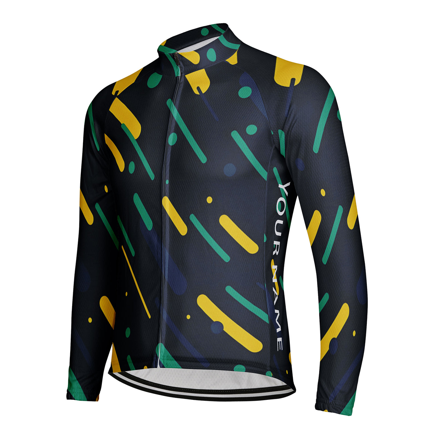 Customized Dark Blue Men's Cycling Jersey Long Sleeve