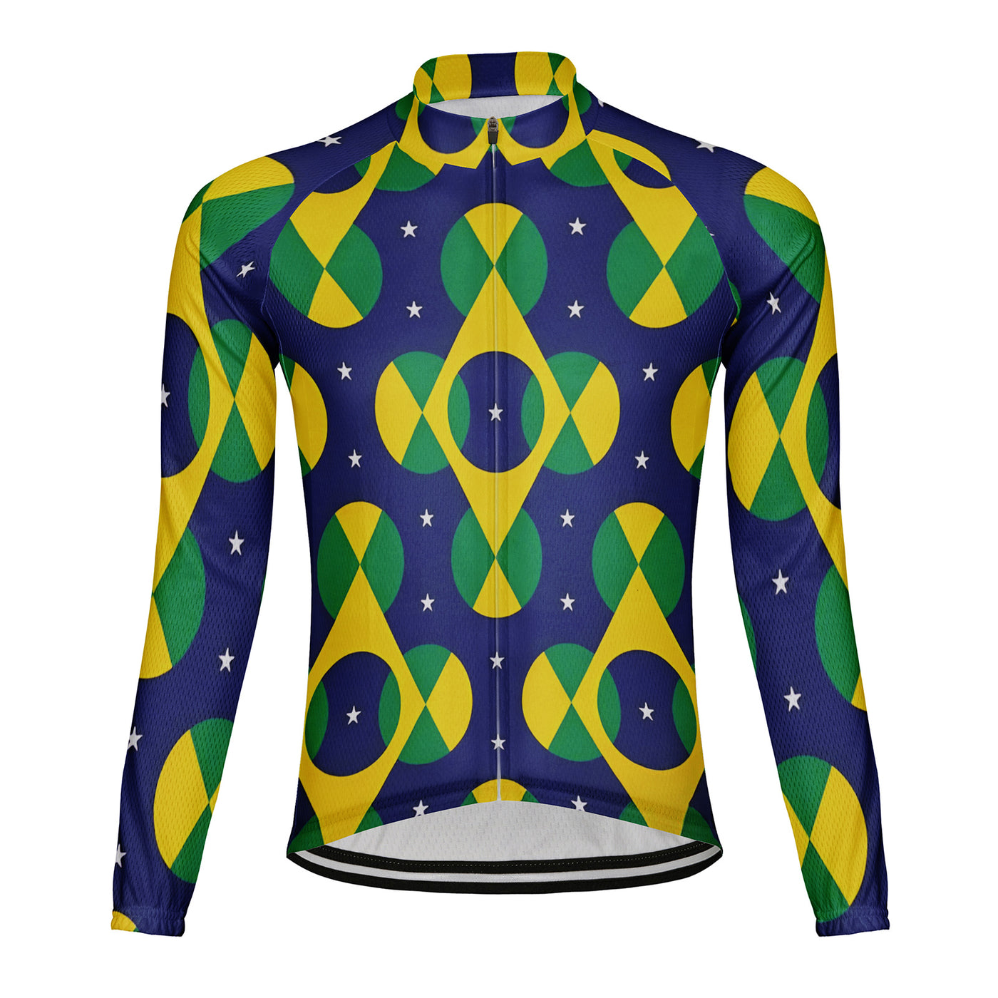 Customized Brazil Men's Winter Thermal Fleece Cycling Jersey Long Sleeve