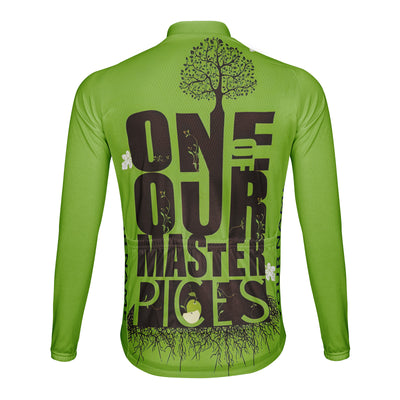 Customized One Our Master Pices Men's Winter Thermal Fleece Cycling Jersey Long Sleeve