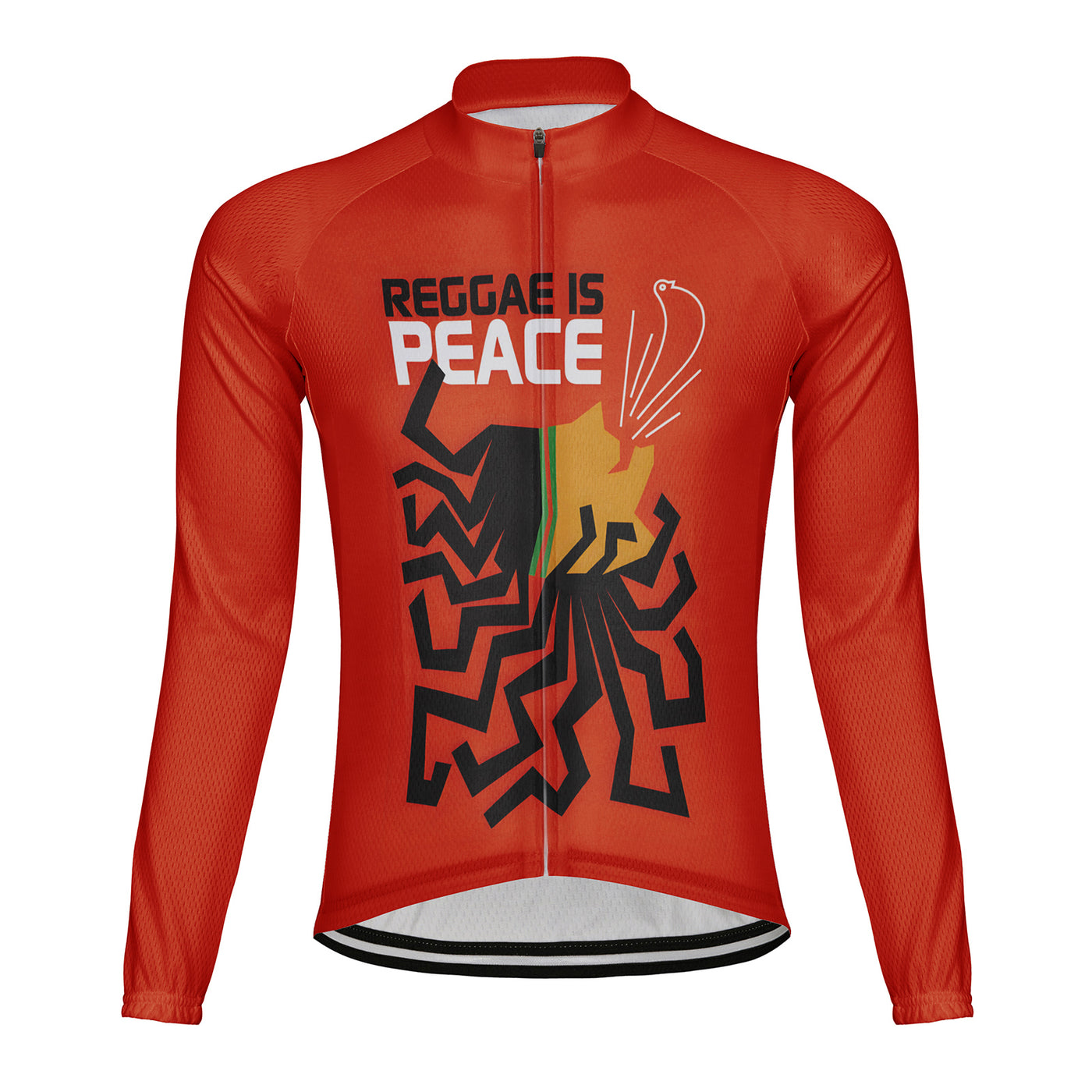 Customized Reggae Is Peace Men's Cycling Jersey Long Sleeve