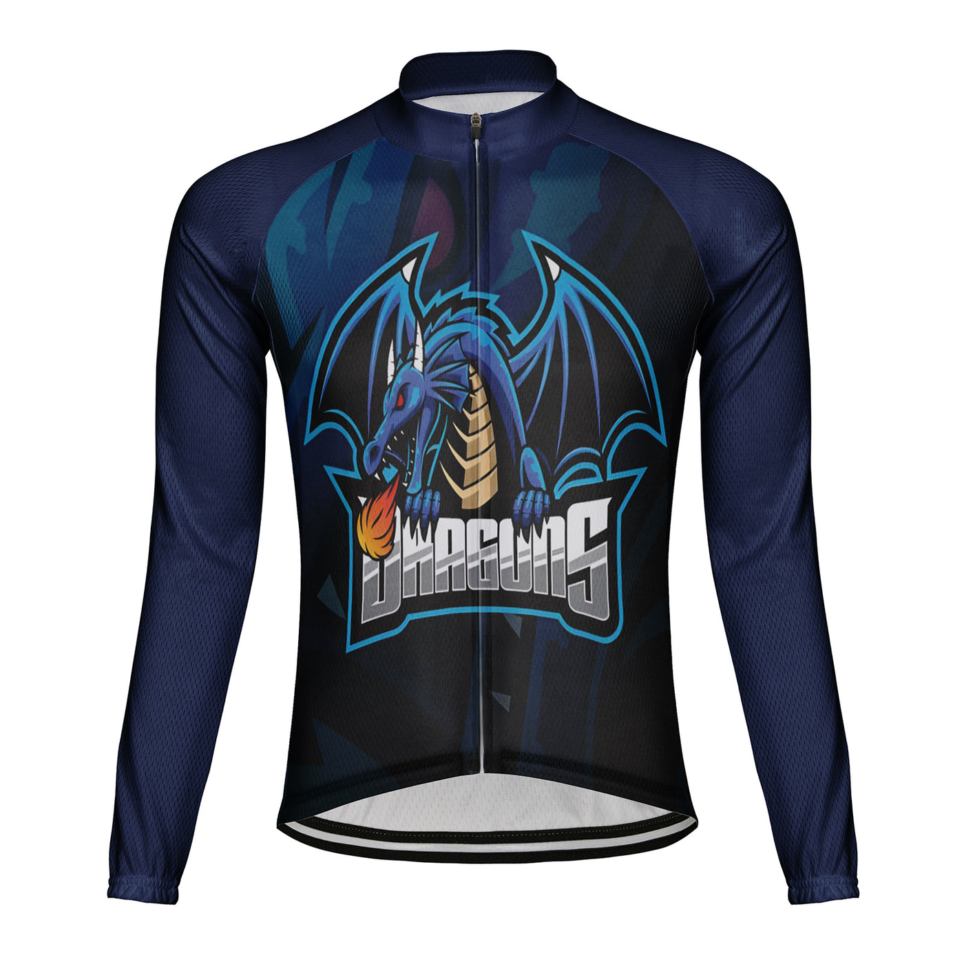 Customized Dragons Men's Winter Thermal Fleece Cycling Jersey Long Sleeve