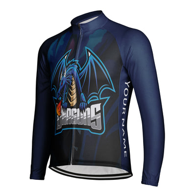 Customized Dragons Men's Winter Thermal Fleece Cycling Jersey Long Sleeve