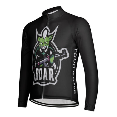 Customized Boar Men's Cycling Jersey Long Sleeve