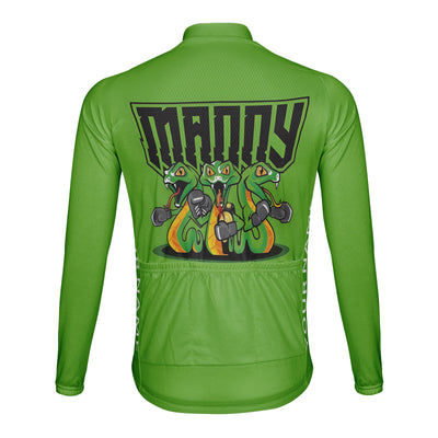 Customized Snake Men's Winter Thermal Fleece Cycling Jersey Long Sleeve