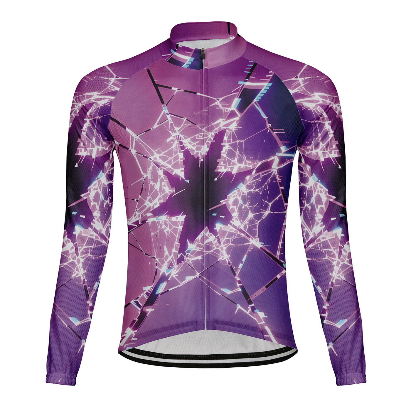 Customized Glass Shards Men's Cycling Jersey Long Sleeve