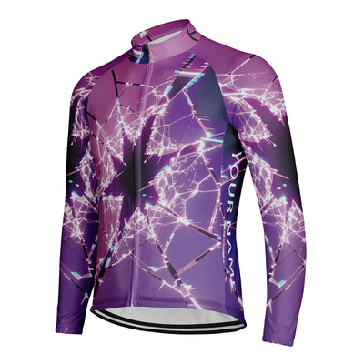 Customized Glass Shards Men's Cycling Jersey Long Sleeve