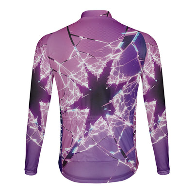 Customized Glass Shards Men's Cycling Jersey Long Sleeve