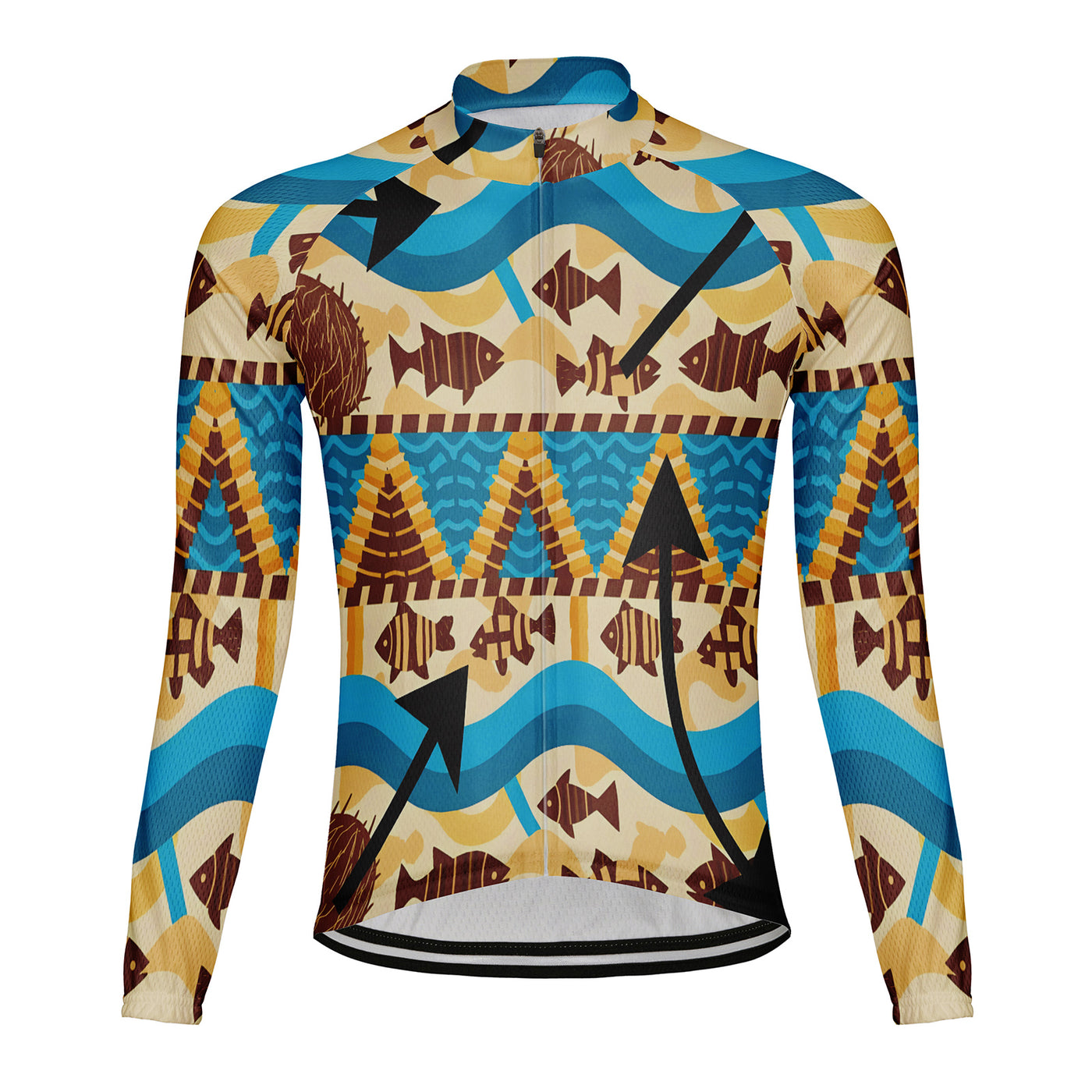 Customized Pacific Islander Weaving Men's Cycling Jersey Long Sleeve