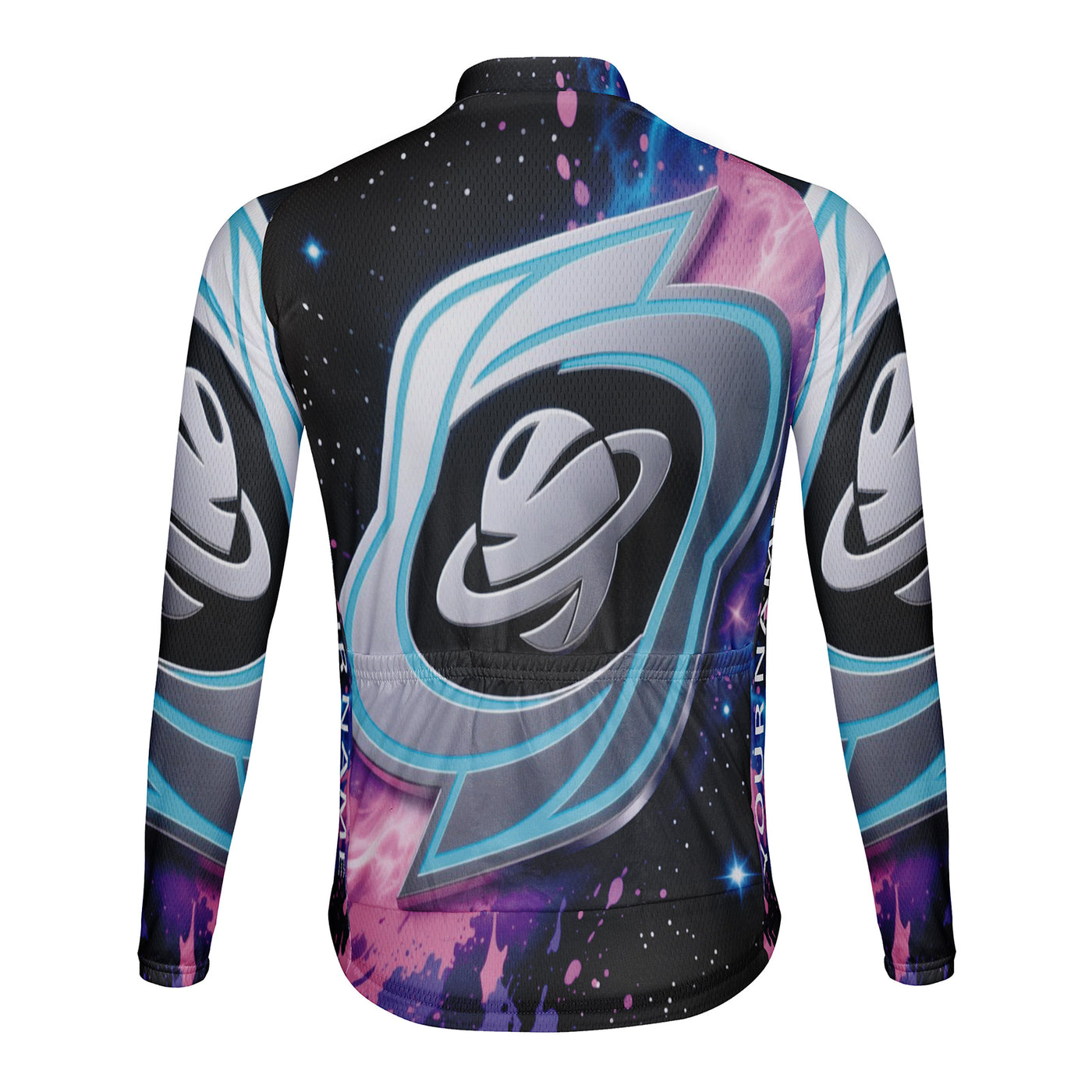 Customized Nasa Style Mission Badge Men's Winter Thermal Fleece Cycling Jersey Long Sleeve