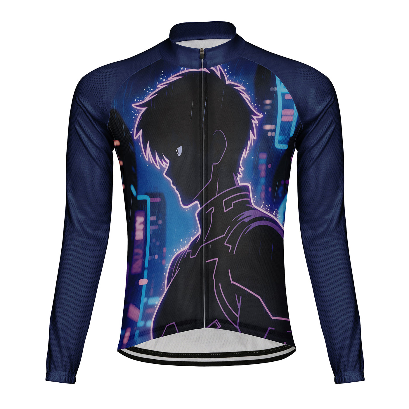 Customized Neon Glow Men's Cycling Jersey Long Sleeve