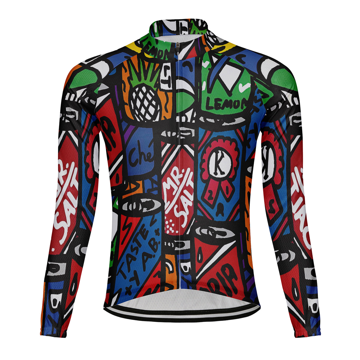 Customized Creative Easy Drag Cans Pattern Men's Cycling Jersey Long Sleeve