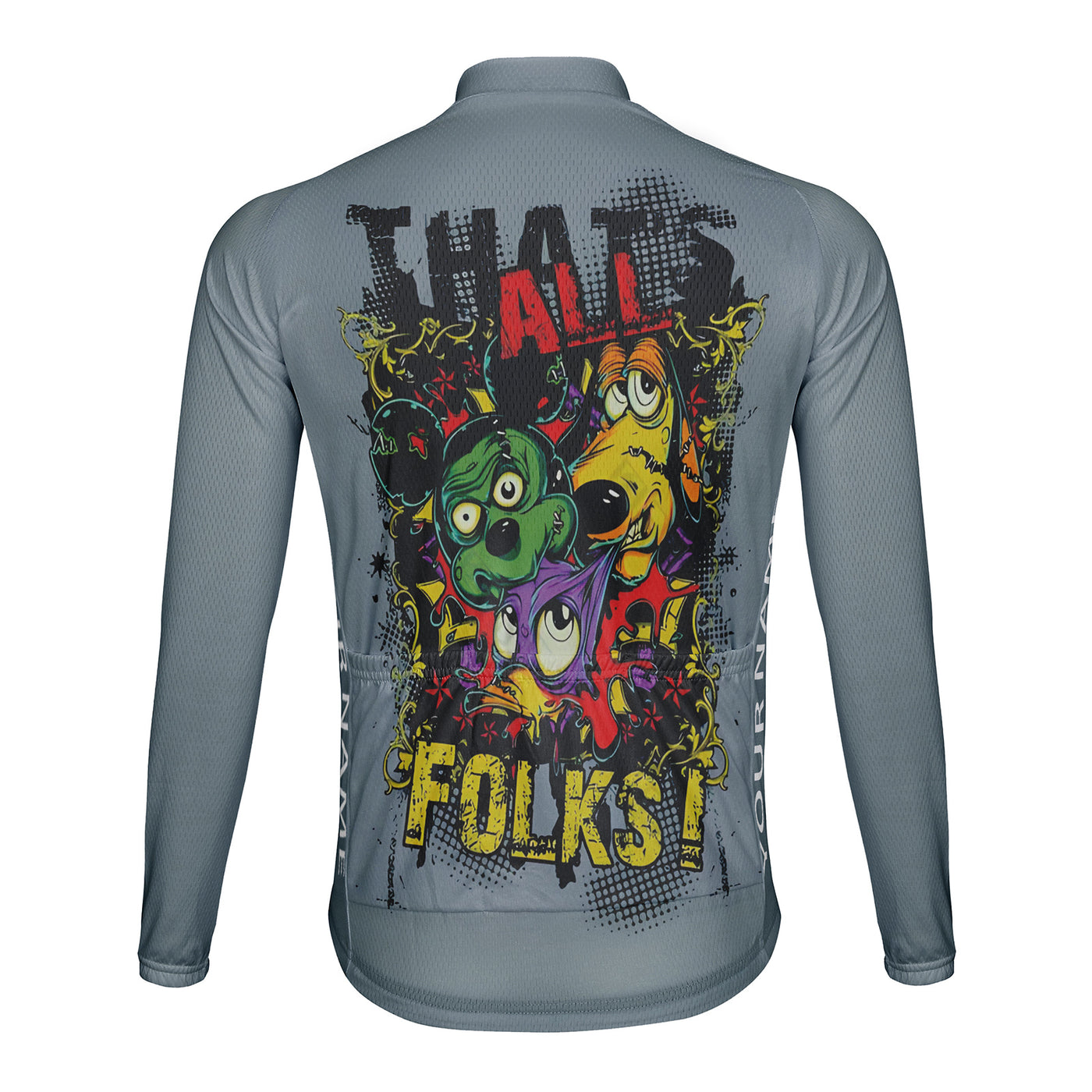 Customized All Folks Men's Winter Thermal Fleece Cycling Jersey Long Sleeve