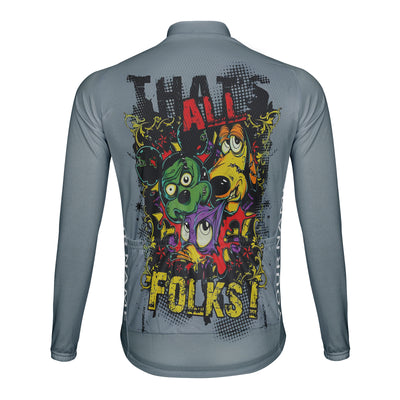 Customized All Folks Men's Winter Thermal Fleece Cycling Jersey Long Sleeve