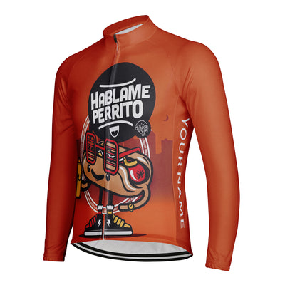 Customized Hablame Perrito Men's Cycling Jersey Long Sleeve