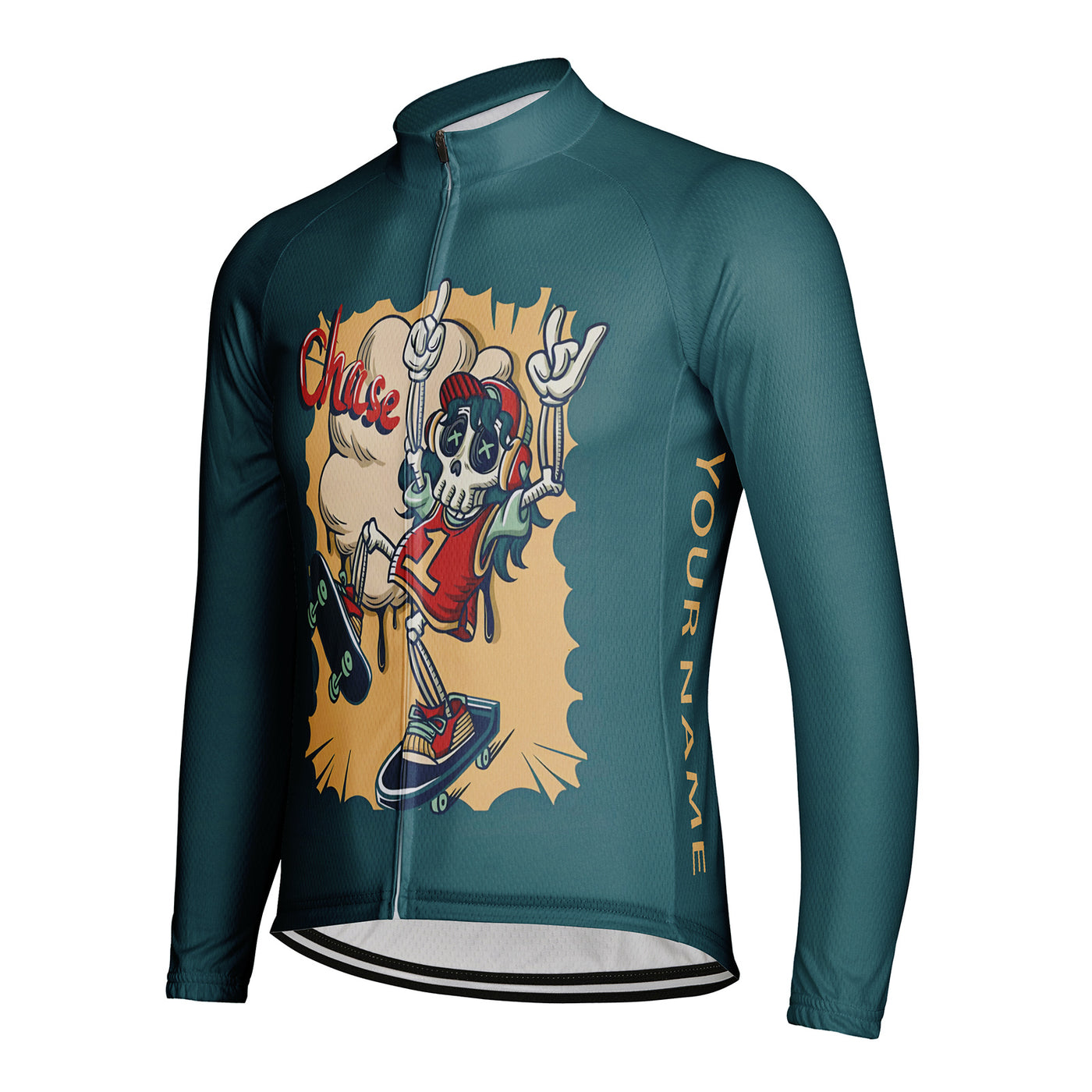 Customized Little Skull Men's Cycling Jersey Long Sleeve
