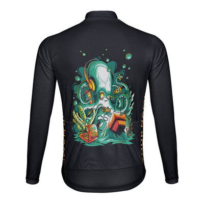 Customized Eight Claw Fish Men's Winter Thermal Fleece Cycling Jersey Long Sleeve