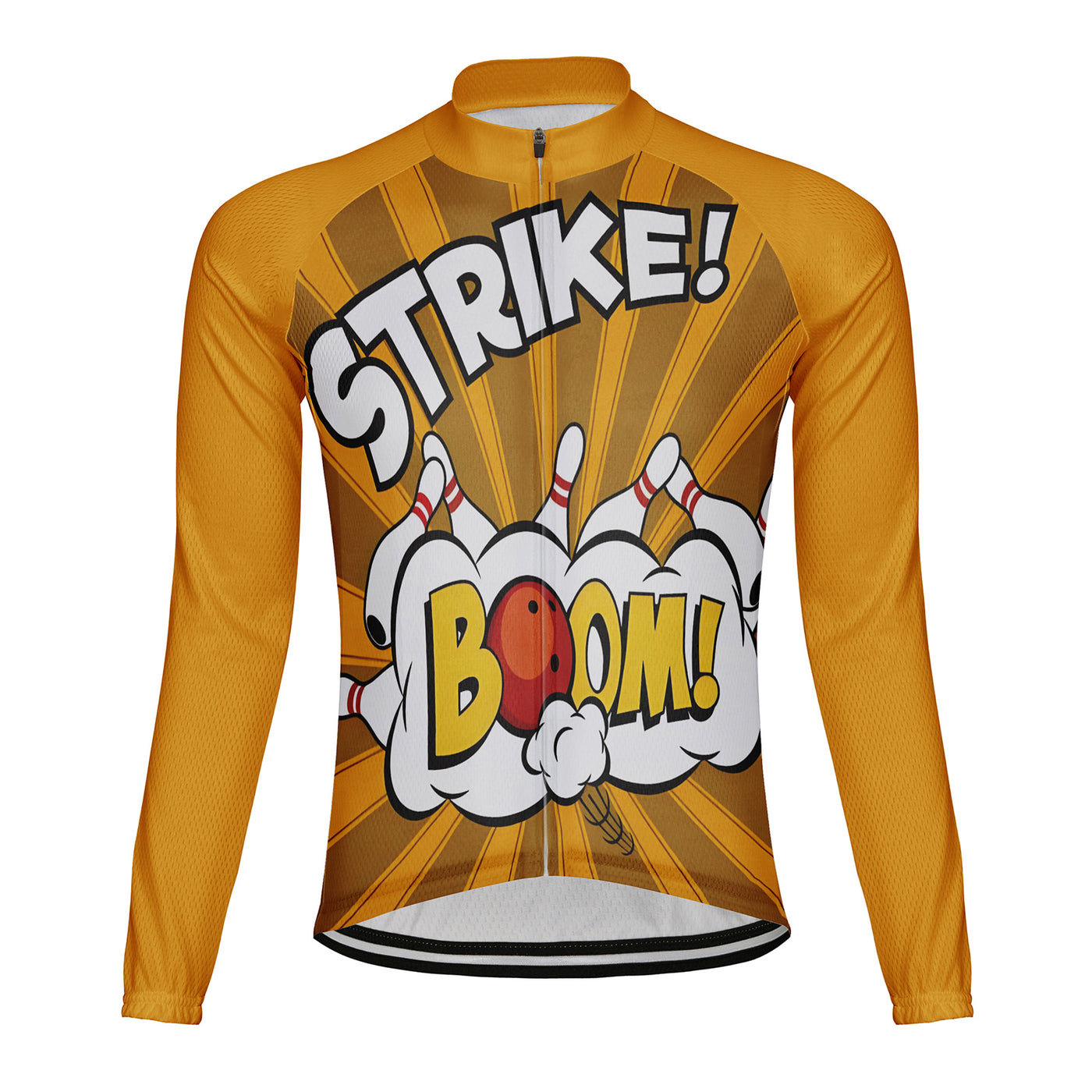 Customized Strike Men's Winter Thermal Fleece Cycling Jersey Long Sleeve