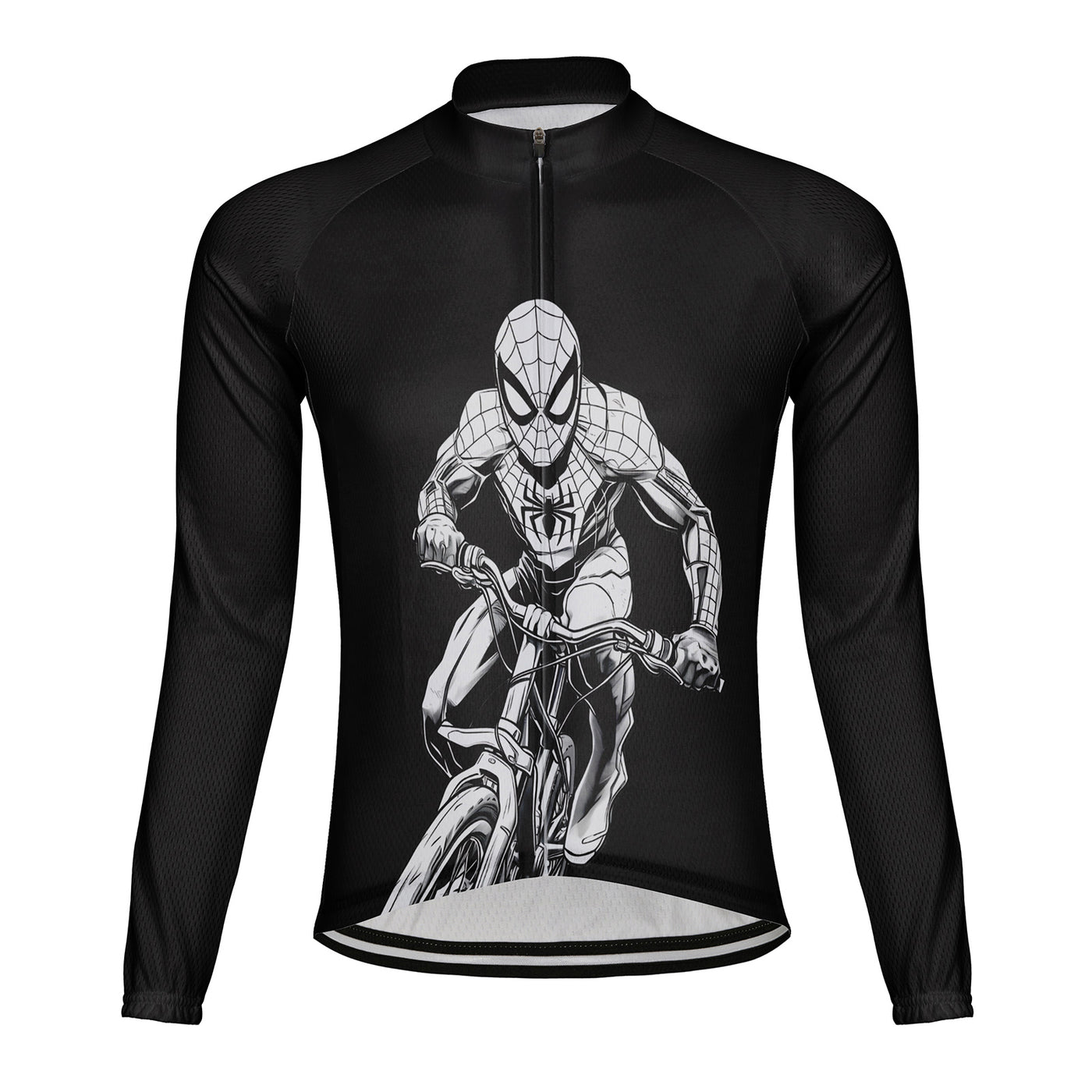 Customized Spider Man Cycling Men's Winter Thermal Fleece Cycling Jersey Long Sleeve
