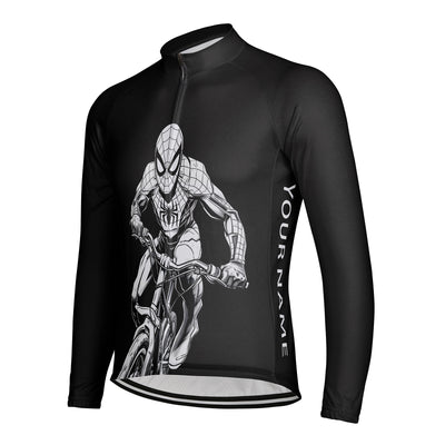 Customized Spider Man Cycling Men's Cycling Jersey Long Sleeve