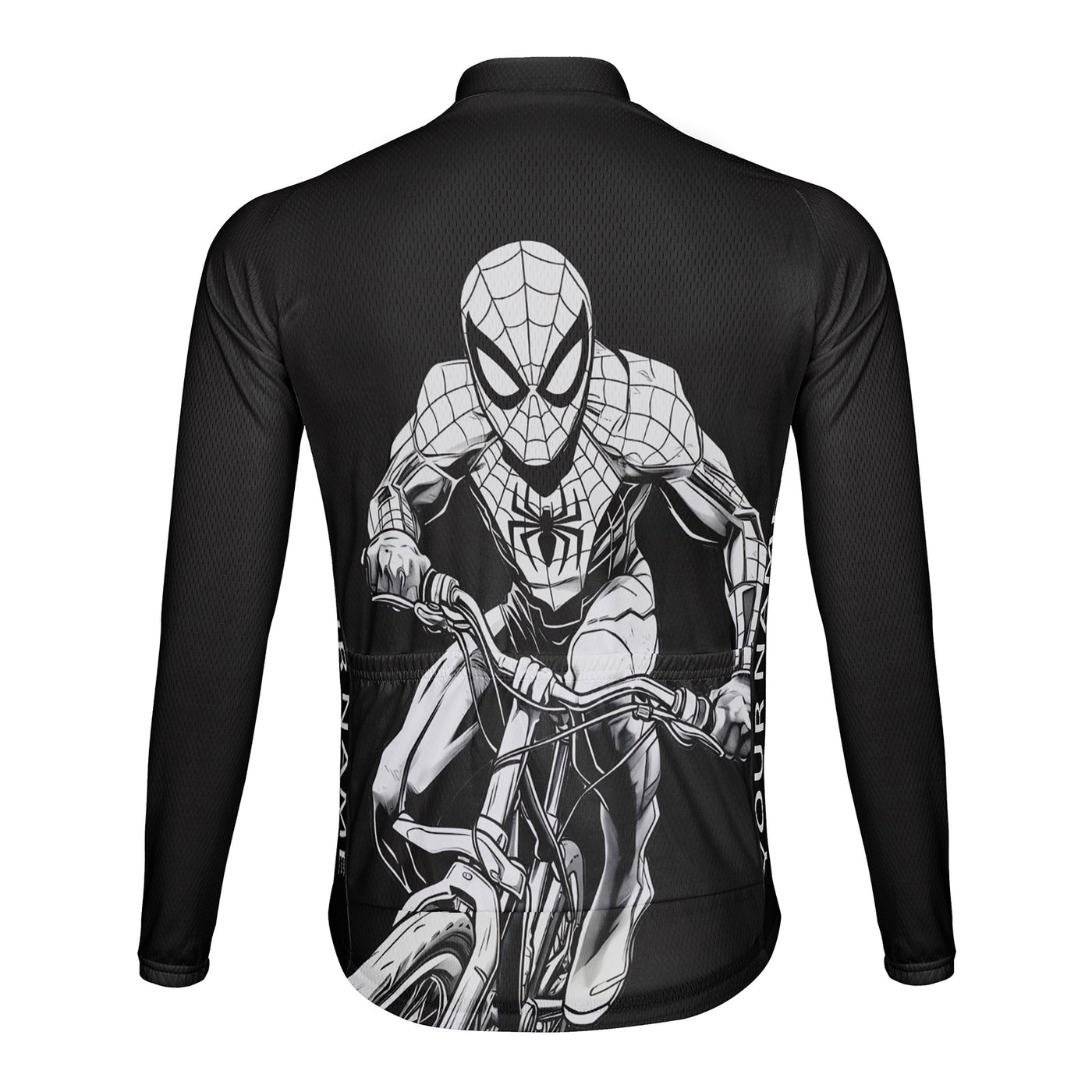 Customized Spider Man Cycling Men's Winter Thermal Fleece Cycling Jersey Long Sleeve