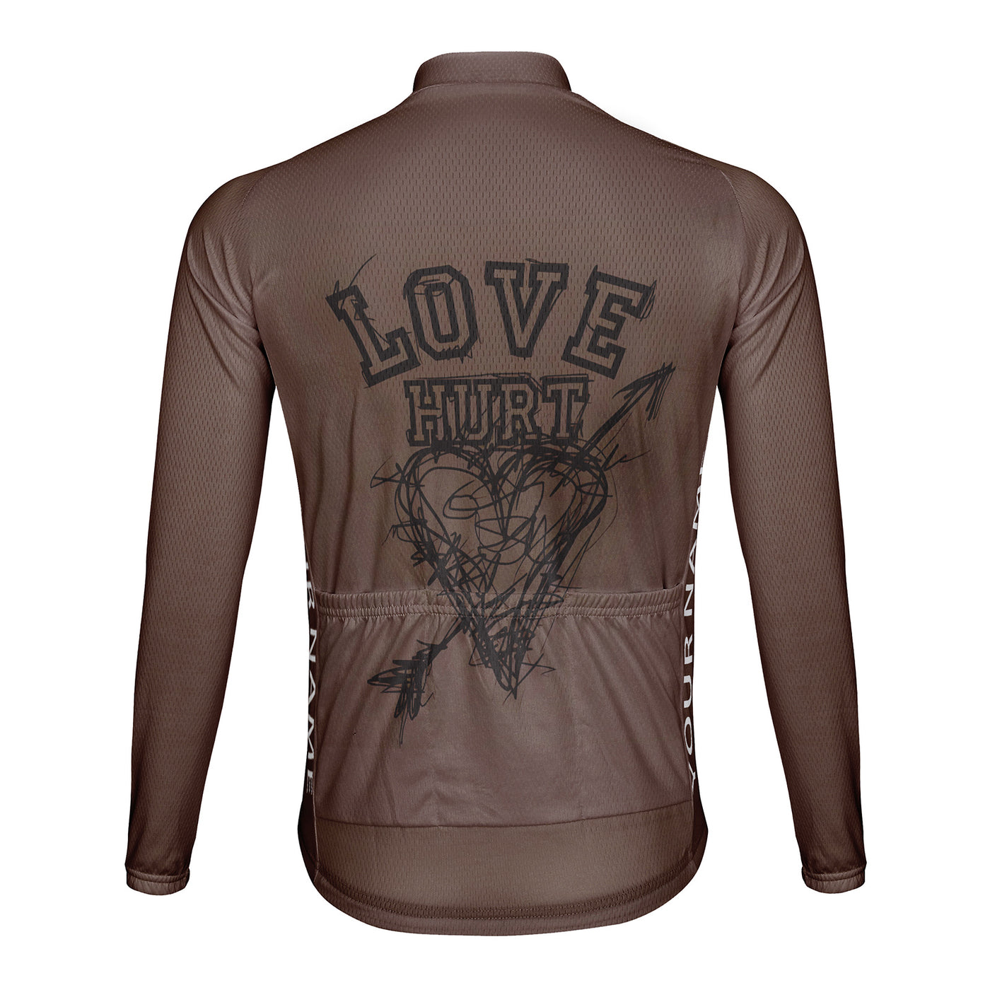 Customized Love Hurt Men's Winter Thermal Fleece Cycling Jersey Long Sleeve