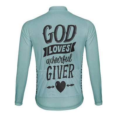 Customized God Loves Giver Man Cycling Men's Cycling Jersey Long Sleeve