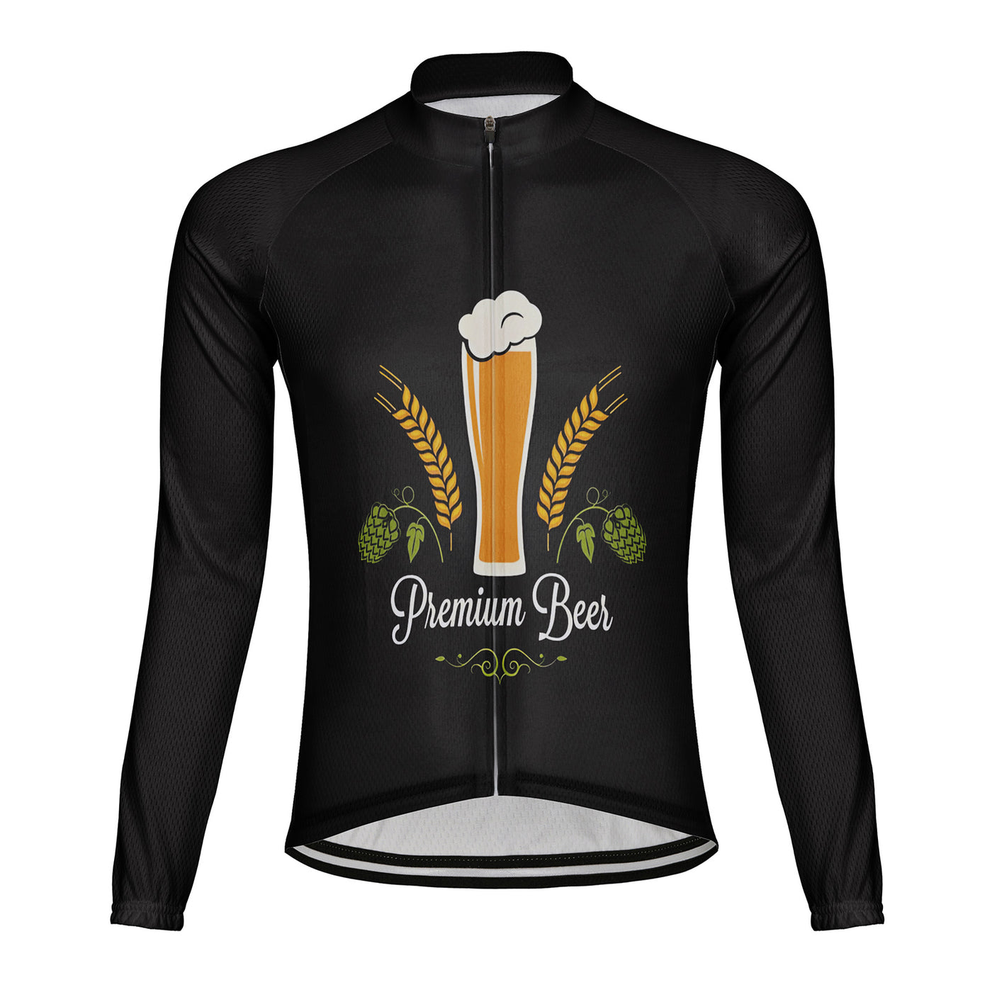 Customized beer Men's Winter Thermal Fleece Cycling Jersey Long Sleeve