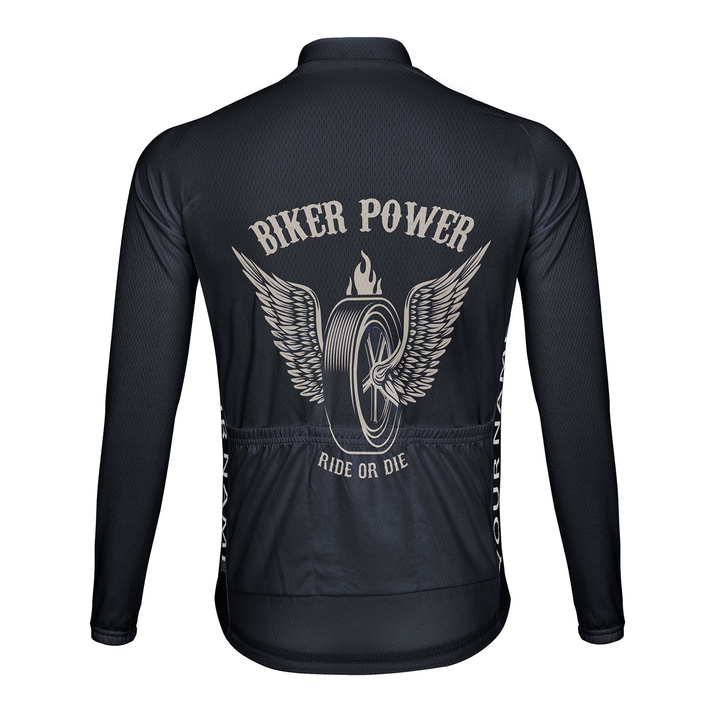 Customized Biker Power Men's Winter Thermal Fleece Cycling Jersey Long Sleeve