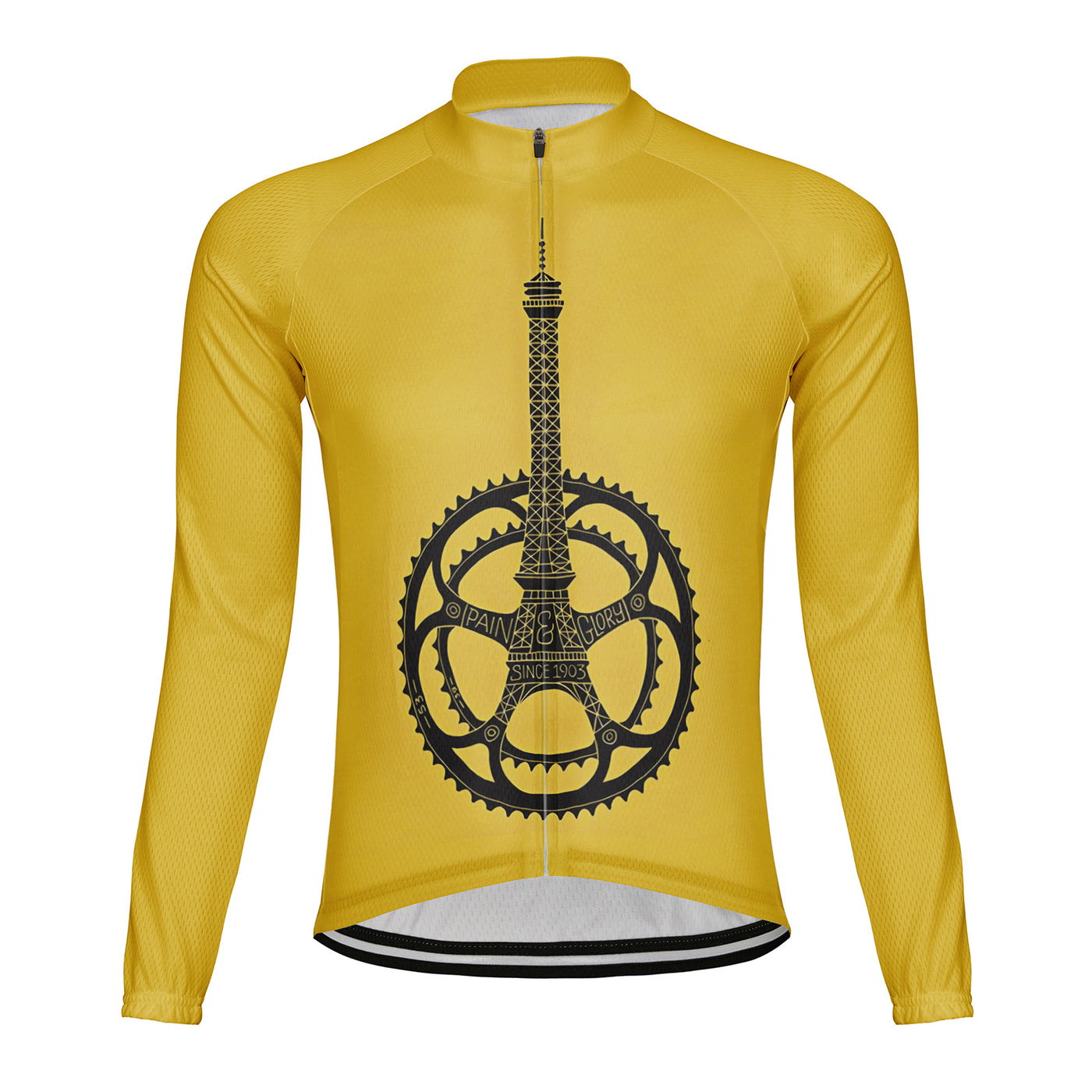 Customized Cycling In France Men's Winter Thermal Fleece Cycling Jersey Long Sleeve
