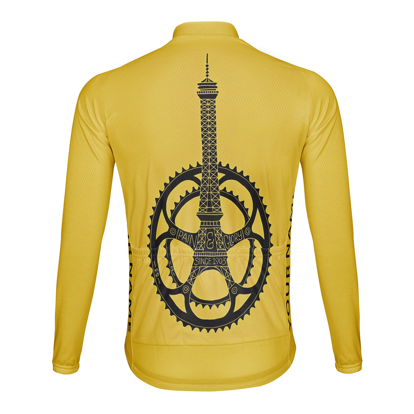 Customized Cycling In France Men's Winter Thermal Fleece Cycling Jersey Long Sleeve