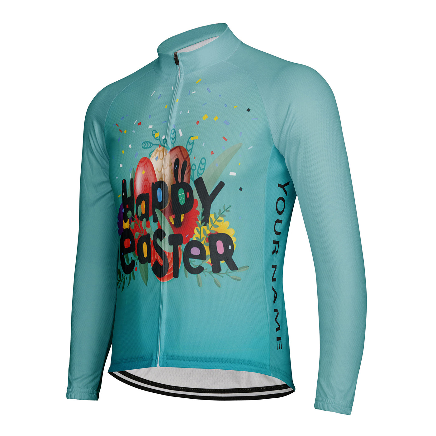 Customized Happy Edster Men's Winter Thermal Fleece Cycling Jersey Long Sleeve