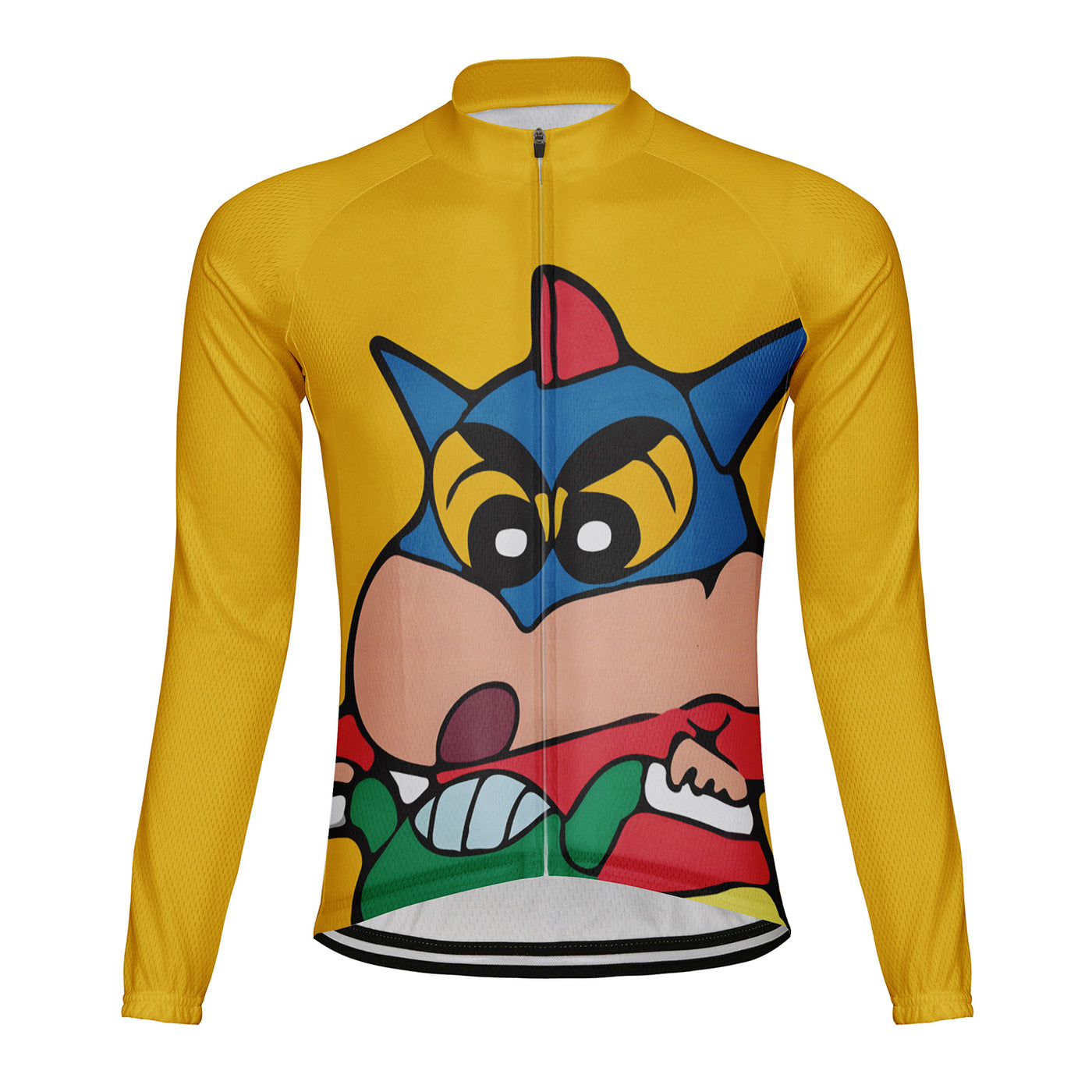 Customized Blue Hat Cute Mouse Men's Cycling Jersey Long Sleeve